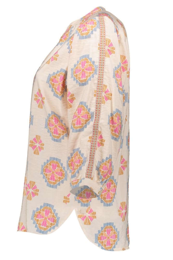 MOZAIK PRINT BLOUSE 53260 20 Sand/Pink